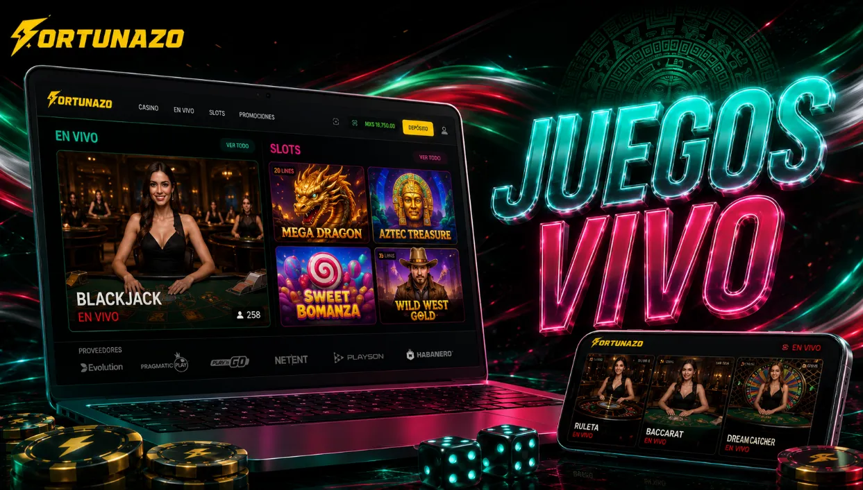 Juegos en vivo y slots de Fortunazo
